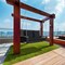 Costway 2-Person Patio Rattan Hanging Porch Swing Bench Chair Cushion Beige\Black\Red\Turquoise